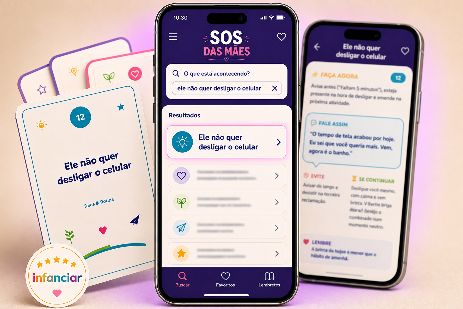 Aplicativo SOS das Mães no celular