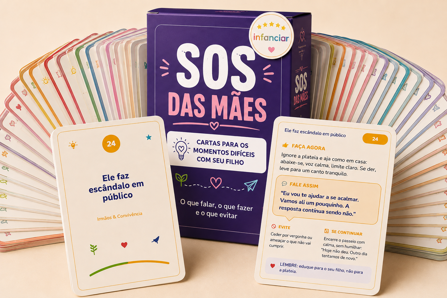 Cards SOS das Mães para situações reais
