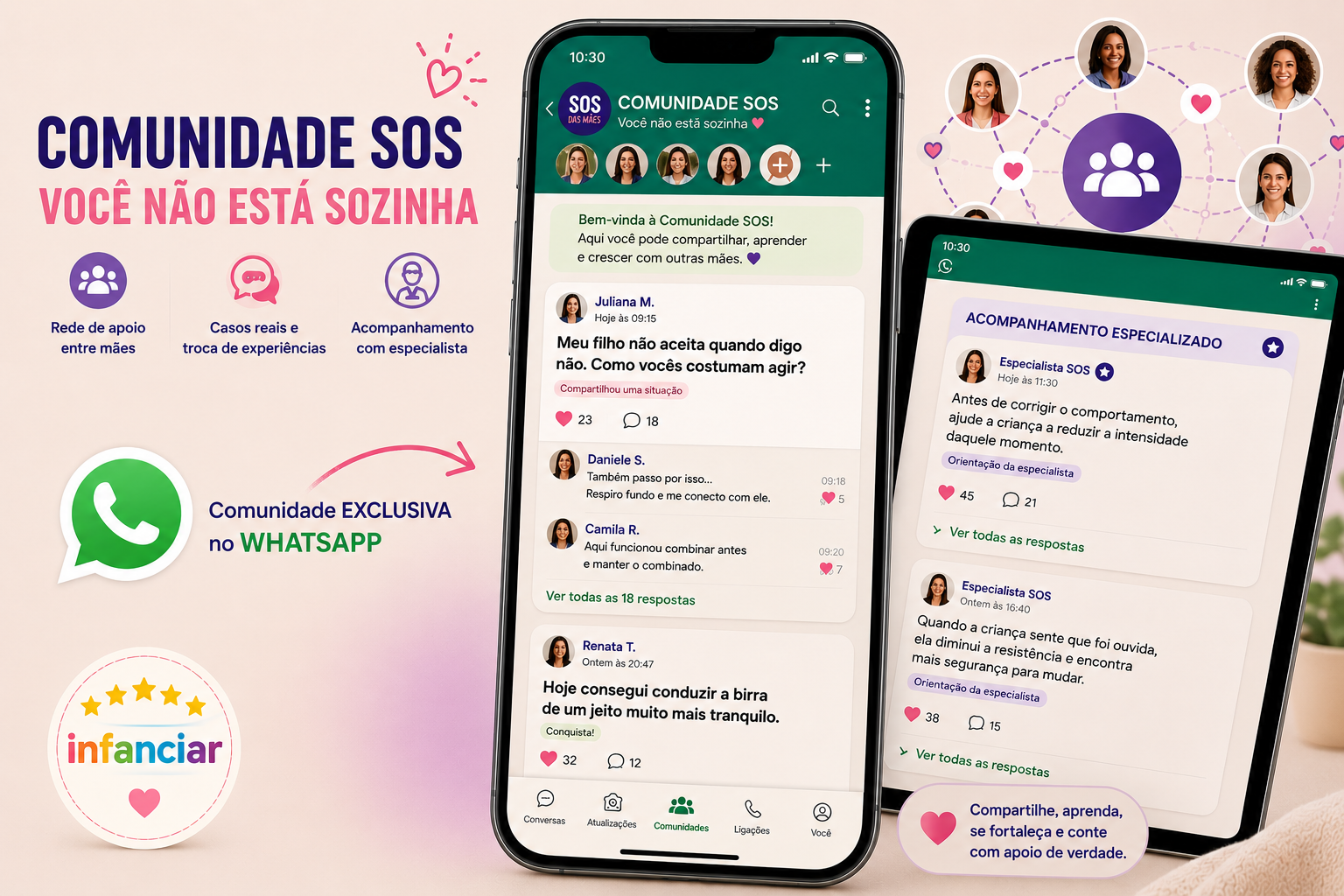 Comunidade SOS das Mães — rede de apoio, casos reais e acompanhamento