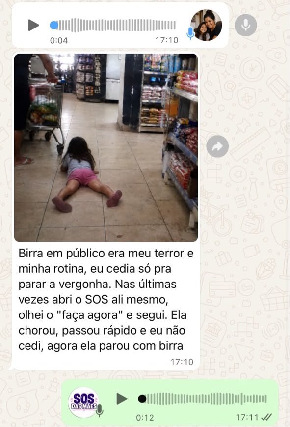Depoimento de mãe sobre o SOS das Mães