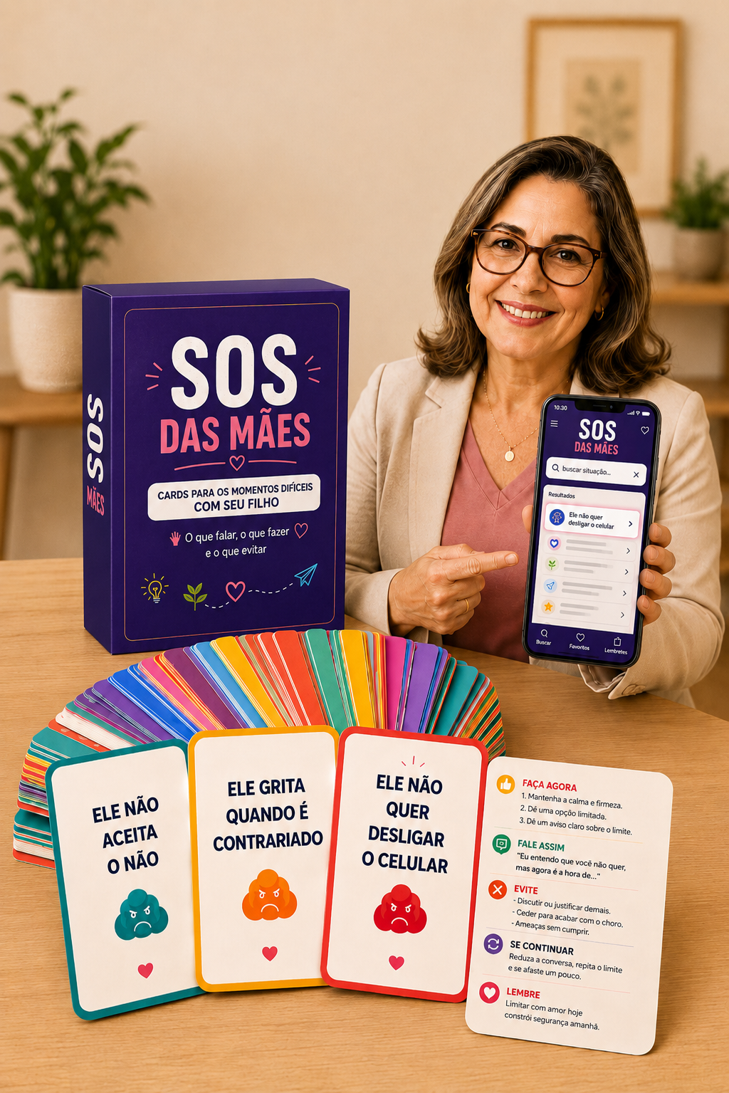 SOS das Mães — cards e aplicativo